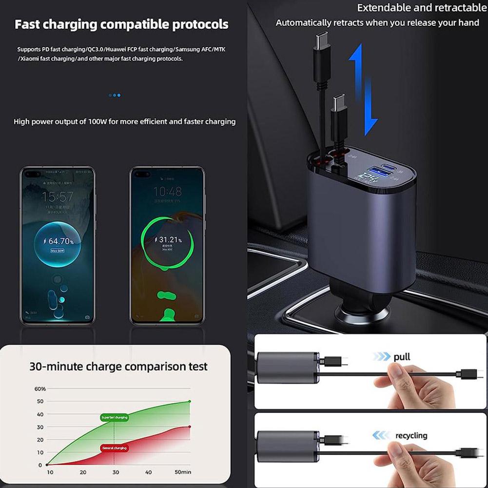 4 in 1 Retractable Charger - Auto Furnish