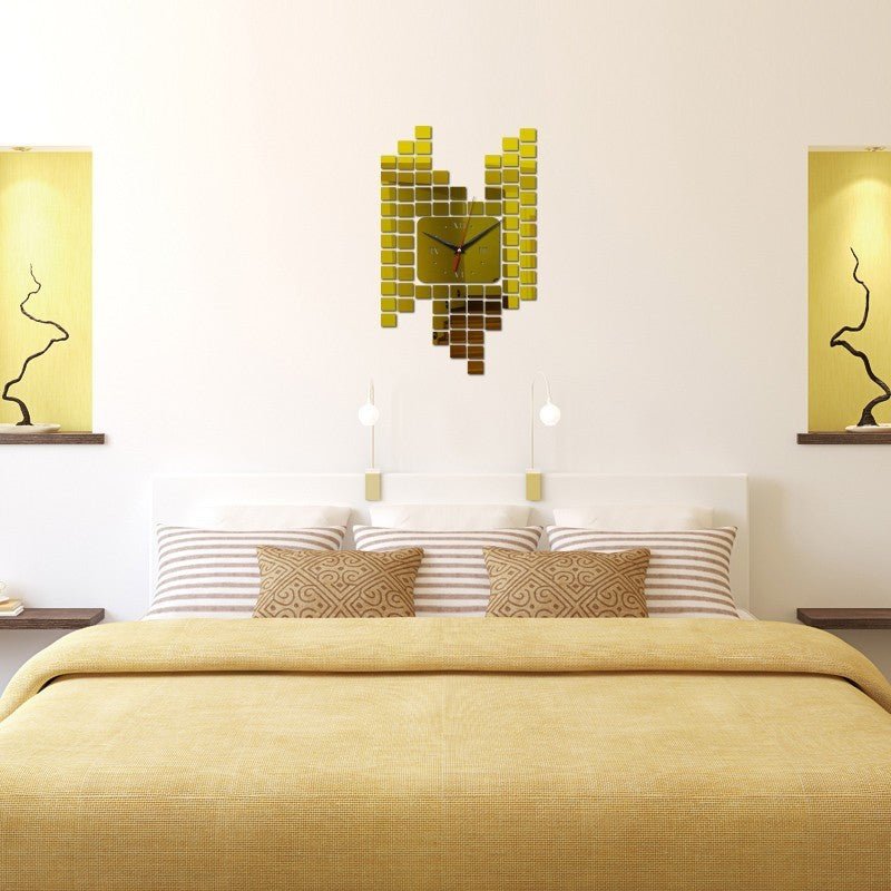 Mosaic Wall Sticker Clock Wall Decoration Digital Wall Clock - Auto Furnish